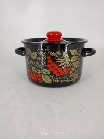 Уценка 25-2198-1 Кастрюля Стальэмаль, Рябина 2,9 л