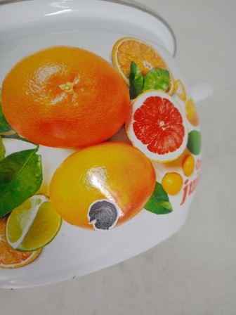 Уценка 25-2265 Набор кастрюль эмалированных (2 л, 3 л, 4 л) л, Стальэмаль 6КН021М, Orange, белоснежный