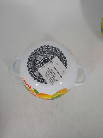 Уценка 25-2265 Набор кастрюль эмалированных (2 л, 3 л, 4 л) л, Стальэмаль 6КН021М, Orange, белоснежный