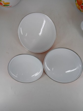 Уценка 25-2265 Набор кастрюль эмалированных (2 л, 3 л, 4 л) л, Стальэмаль 6КН021М, Orange, белоснежный