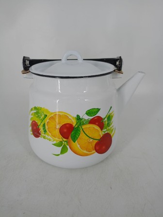 Уценка 25-2382 Набор кастрюль эмалированных (1,5 л, 2,9 л, 4,5 л, 3,5 л) л, Стальэмаль 1с142, Фрутта, белоснежный