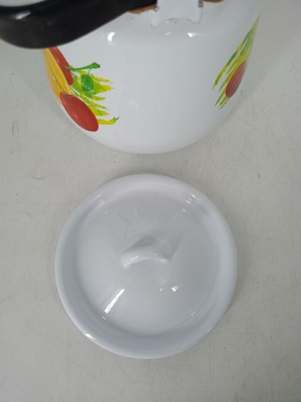 Уценка 25-2382 Набор кастрюль эмалированных (1,5 л, 2,9 л, 4,5 л, 3,5 л) л, Стальэмаль 1с142, Фрутта, белоснежный