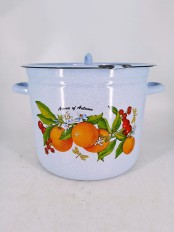 Уценка 26-0008 Кастрюля 12л С-1624/4Рб Фруктовая фантазия голубая, с крышкой