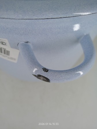 Уценка 26-0008 Кастрюля 12л С-1624/4Рб Фруктовая фантазия голубая, с крышкой