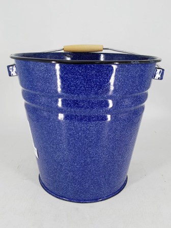 Уценка 25-2236 Ведро эмалированное 12 л, без крышки, Стальэмаль 2с27, без рисунка, синий, с зерном