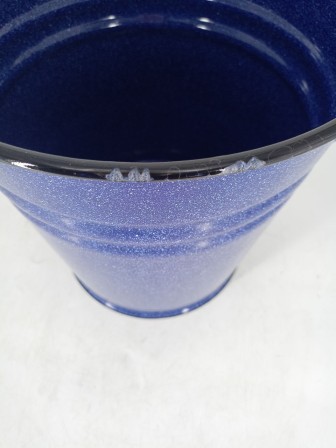 Уценка 25-2236 Ведро эмалированное 12 л, без крышки, Стальэмаль 2с27, без рисунка, синий, с зерном