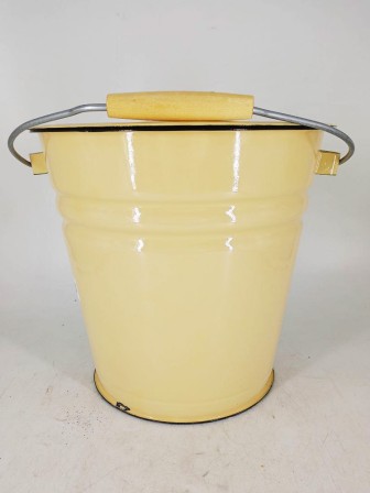 Уценка 26-0020 Ведро эмалированное 12 л, с крышкой, Стальэмаль 2с28, без рисунка, кремовый