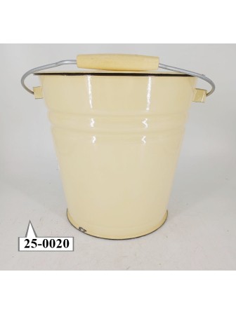 Уценка 26-0020 Ведро эмалированное 12 л, с крышкой, Стальэмаль 2с28, без рисунка, кремовый