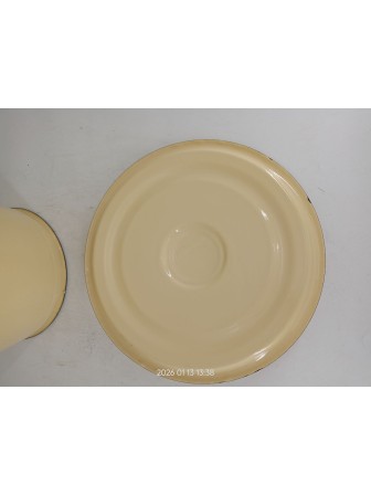 Уценка 26-0020 Ведро эмалированное 12 л, с крышкой, Стальэмаль 2с28, без рисунка, кремовый