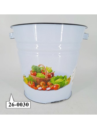 Уценка 26-0030 Ведро эмалированное 12 л, без крышки, Стальэмаль 1с27с, Сентябрь, серо-голубой