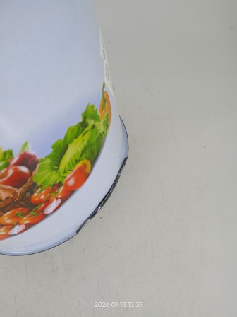 Уценка 26-0030 Ведро эмалированное 12 л, без крышки, Стальэмаль 1с27с, Сентябрь, серо-голубой