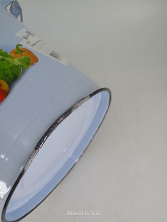 Уценка 26-0030 Ведро эмалированное 12 л, без крышки, Стальэмаль 1с27с, Сентябрь, серо-голубой