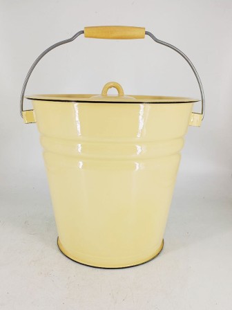 Уценка 26-0194 Ведро эмалированное 12 л, с крышкой, Стальэмаль 2с28, без рисунка, кремовый