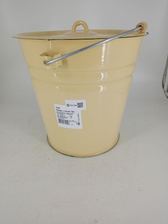 Уценка 26-0194 Ведро эмалированное 12 л, с крышкой, Стальэмаль 2с28, без рисунка, кремовый