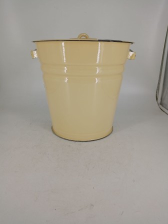 Уценка 26-0194 Ведро эмалированное 12 л, с крышкой, Стальэмаль 2с28, без рисунка, кремовый