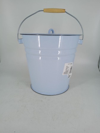 Уценка 26-0203 Ведро эмалированное 12 л, с крышкой, Стальэмаль 1с28с, Экзотика, серо-голубой
