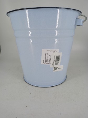 Уценка 26-0203 Ведро эмалированное 12 л, с крышкой, Стальэмаль 1с28с, Экзотика, серо-голубой