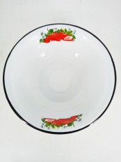 Уценка 26-0175 Миска эмалированная 2 л, Стальэмаль 1с32с, Клубника садовая, белоснежный