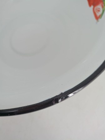 Уценка 26-0175 Миска эмалированная 2 л, Стальэмаль 1с32с, Клубника садовая, белоснежный