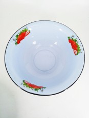 Уценка 25-2425 Миска эмалированная 5 л, Стальэмаль 1с35с, Клубника садовая, серо-голубой