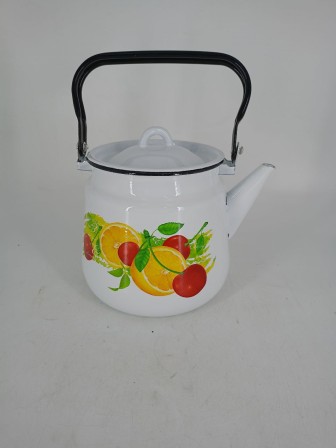 Уценка 25-2246 Набор кастрюль эмалированных (1,5 л, 2,9 л, 4,5 л, 3,5 л) л, Стальэмаль 1с142, Фрутта, белоснежный