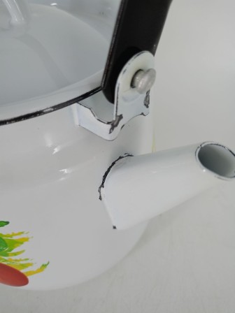 Уценка 25-2246 Набор кастрюль эмалированных (1,5 л, 2,9 л, 4,5 л, 3,5 л) л, Стальэмаль 1с142, Фрутта, белоснежный