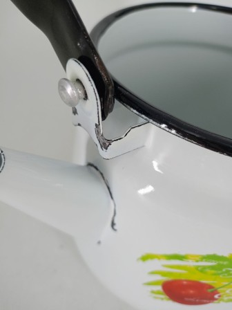 Уценка 25-2246 Набор кастрюль эмалированных (1,5 л, 2,9 л, 4,5 л, 3,5 л) л, Стальэмаль 1с142, Фрутта, белоснежный