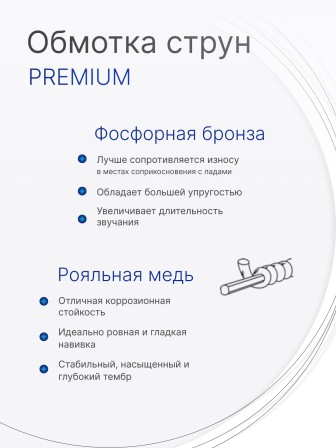 Комплект струн для балалайки контрабас Господин Музыкант BK8 сталь