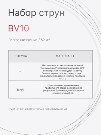 Комплект струн для акустической гитары Господин Музыкант BV10, серия Бронзовый Век 