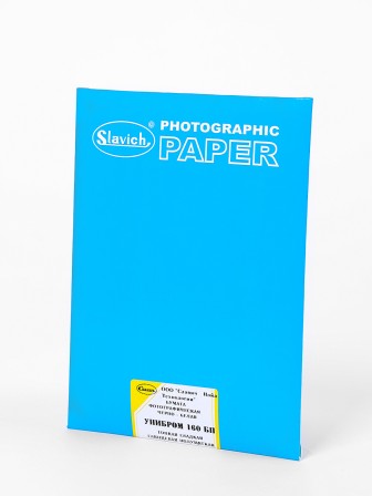 Бумага фотографическая Славич Унибром 160 БП тонкая гладкая глянцевая полумягкая 10х15, 25 листов
