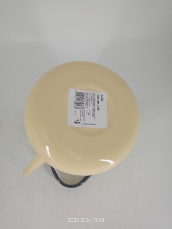 Уценка 25-2370 Чайник эмалированный  3,5 л, Стальэмаль 2с26, без рисунка кремовый