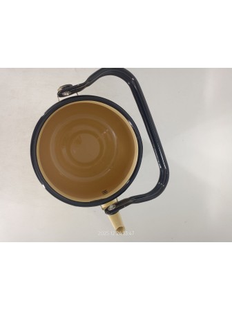 Уценка 25-2370 Чайник эмалированный  3,5 л, Стальэмаль 2с26, без рисунка кремовый