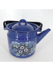 Уценка 26-0210 Чайник эмалированный  2 л, Стальэмаль 1с25с, Клубника садовая изумрудный, с зерном