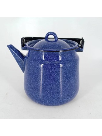 Уценка 25-2380 Чайник эмалированный  3,5 л, Стальэмаль 2с26, без рисунка синий, с зерном