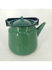 Уценка 25-2219 Чайник эмалированный  3,5 л, Стальэмаль 2с26, без рисунка изумрудный, с зерном