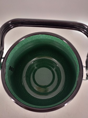 Уценка 26-0196 Чайник эмалированный  3,5 л, Стальэмаль 2с26, без рисунка изумрудный, с зерном