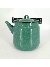 Уценка 26-0606 Чайник эмалированный  3,5 л, Стальэмаль 2с26, без рисунка изумрудный, с зерном