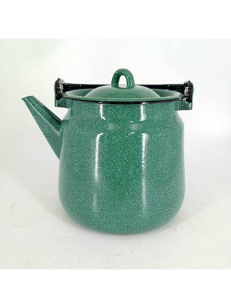 Уценка 26-0606 Чайник эмалированный  3,5 л, Стальэмаль 2с26, без рисунка изумрудный, с зерном