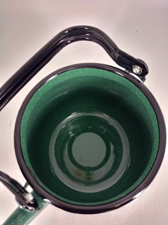 Уценка 26-0606 Чайник эмалированный  3,5 л, Стальэмаль 2с26, без рисунка изумрудный, с зерном