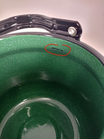 Уценка 26-0606 Чайник эмалированный  3,5 л, Стальэмаль 2с26, без рисунка изумрудный, с зерном