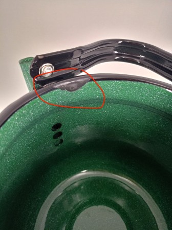 Уценка 26-0606 Чайник эмалированный  3,5 л, Стальэмаль 2с26, без рисунка изумрудный, с зерном