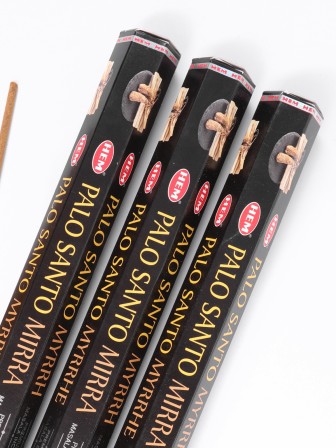 Благовония HEM Масала (Masala) шестигранники Palo Santo – Myrrh Пало Санто — Мирра, 3 упаковки * 15 палочек