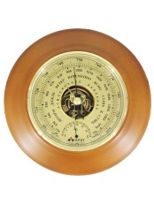 Барометр Утес БТК-СН-18 шлифованное золото с термометром (корпус-дерево, диам.210/130мм, откр.механизм)