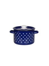 Кастрюля эмалированная 4,5 л, Стальэмаль 1с17с, Белый горох, синий
