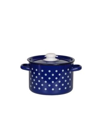 Кастрюля эмалированная 4,5 л, Стальэмаль 1с17с, Белый горох, синий