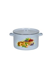 Кастрюля эмалированная 7 л, Стальэмаль 1с18с, Урожай, серо-голубой