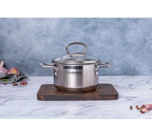 Кастрюля Kukmara Orion ORN-CA1014G, 1 л, нержавеющая сталь Кастрюля Kukmara Orion ORN-CA1014G, 1 л, нержавеющая сталь