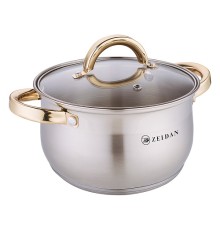 Кастрюля ZEIDAN Z-501078 3л, стекл.крыш, нерж.сталь