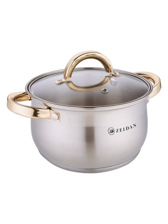 Кастрюля ZEIDAN Z-501078 3л, стекл.крыш, нерж.сталь