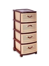 Комод РП-431 Ромашка т.коричневый/беж., 4 секции, РОССПЛАСТ